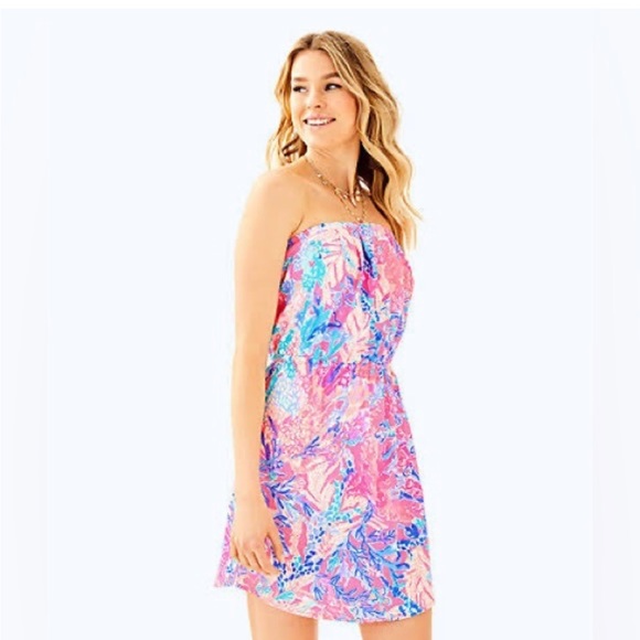 Lilly Pulitzer Seashell Coverup, Pink/Teal Womens Size S main image 1